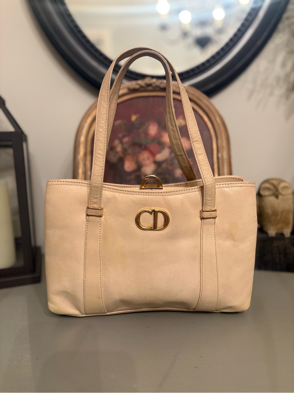 Vintage Christian Dior Leather Tote